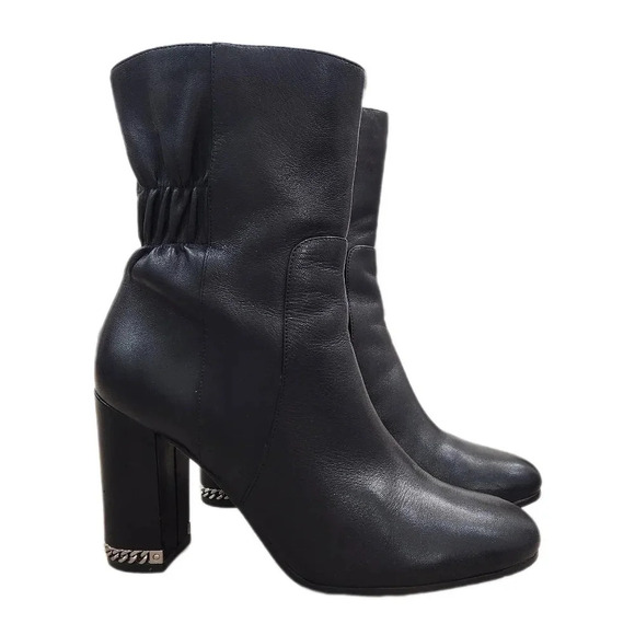 MICHAEL KORS 'Dolores' Leather Heeled Boots,Zip, Black US Women's 8M - Picture 1 of 13